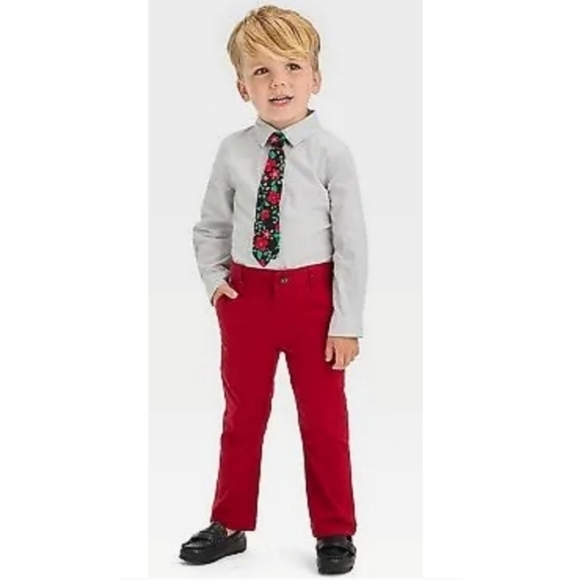 NEW Cat & Jack Shirt/Tie and Pants Set Adaptive Design - Picture 1 of 13